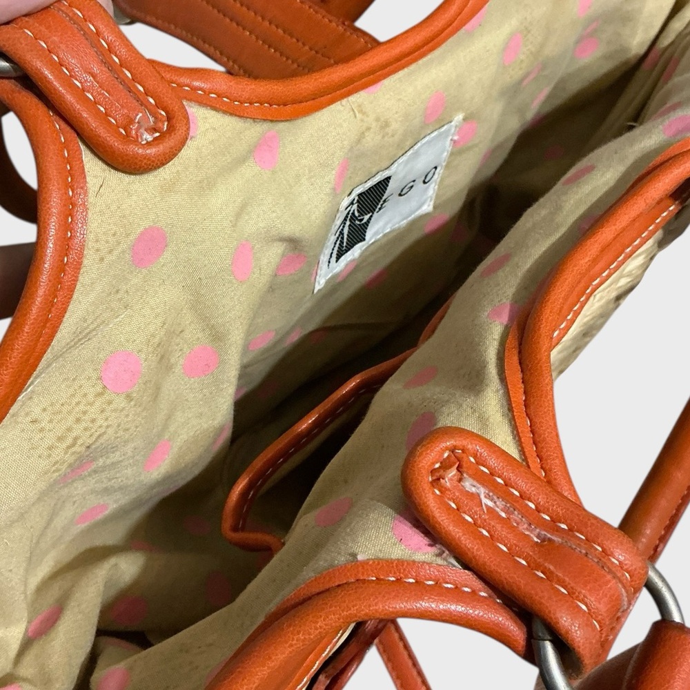 Ego Straw Beach Bag Orange Floral Crossbody Tote Boho Cottagecore - Picture 8 of 9